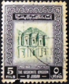 Selo postal da Jordânia de 1956 Ed-Deir Temple
