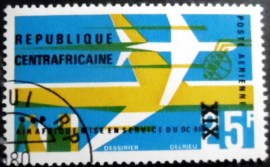 Selo postal da Rep Centro Africana de 1967 Air Afrique DC-8F