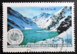 Selo postal do Chile de 1976 Inca Lagoon
