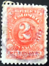 Selo postal da Colômbia de 1904 Number 2