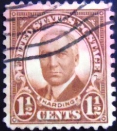 Selo postal dos Estados Unidos de 1930 Warren G. Harding 1½