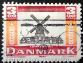 Selo postal da Dinamarca de 1988 Lumby Windmill