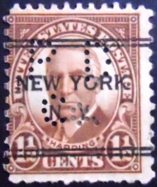 Selo postal dos Estados Unidos de 1930 Warren G. Harding 1½ NY