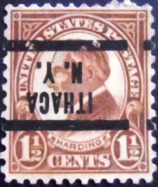 Selo postal dos Estados Unidos de 1925 Warren G. Harding 1½ IT