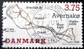 Selo postal da Dinamarca de 1995 Avernako Island