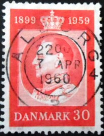 Selo postal da Dinamarca de 1959 King Frederik IX