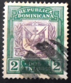 Selo postal da República Dominicana de 1901 Coat of arms