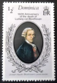 selo postal Dominica 1977 Ludwig van Beethovene