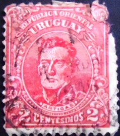 Selo postal do Uruguai de 1910 General José Artigas 2