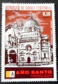 Selo postal da Guiné Equatorial de 1974 Cappella Colleoni of Bergamo
