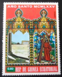 Selo postal da Guiné Equatorial de 1975 Temple Square