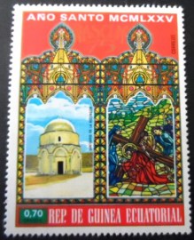 Selo postal da Guiné Equatorial de 1975 Ascension Chapel