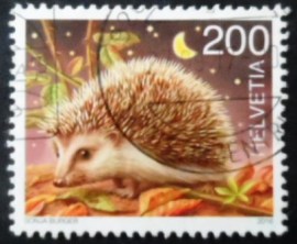 Selo postal da Suíça de 2016 West European Hedgehog