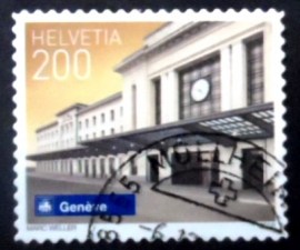 Selo postal da Suíça de 2016 Railway Stations Geneva
