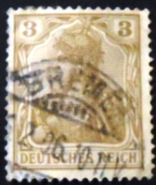 Selo postal da Alemanha Reich de 1902 Germania with imperial crown 3