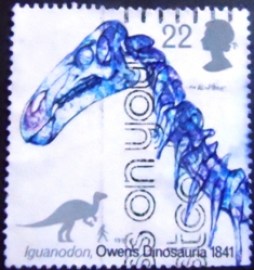 Selo postal do Reino Unido de 1991 Iguanodon