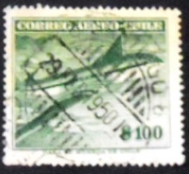 Selo postal do Chile de 1955 De Havilland Comet 1