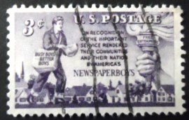 Selo postal dos Estados Unidos de 1952 Newspaper Boy
