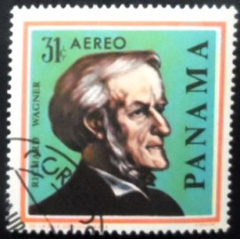 Selo postal do Panamá de 1966 Richard Wagner