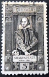 Selo postal dos Estados Unidos de 1964 William Shakespeare