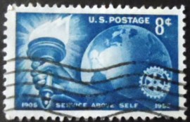 Selo postal dos Estados Unidos de 1955 Rotary Emblem