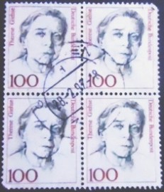 Quadra de selos postais da Alemanha de 1988 Therese Giehse