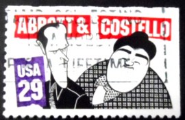 Selo postal dos Estados Unidos de 1991 Bud Abbott and Lou Costello