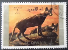 Selo postal de Umm Al Quwain de 1972 Tasmanian Tiger