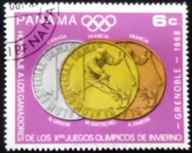 Selo postal do Panamá de 1968 Woman's slalom NCC