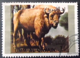 Selo postal de Umm Al Quwain de 1972 European Bison