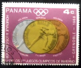 Selo postal do Panamá de 1968 5000m Speed Skating
