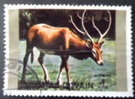 Selo postal de Umm Al Quwain de 1972 Red Deer