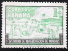 Selo postal do Panamá de 1959 Children on a farm