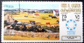 Selo postal de Umm Al Quwain de 1967 The Harvest by Vincent van Gogh