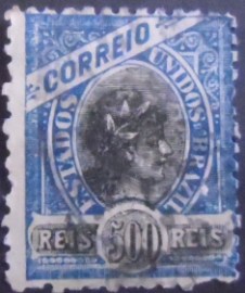 Selo postal do Brasil de 1902 Alegoria 500