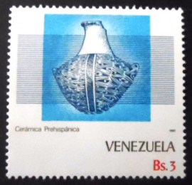Selo postal da Venezuela de 1987 Precolumbian clay jug