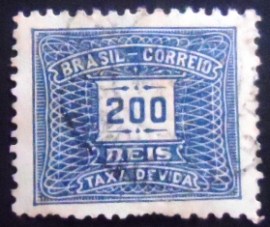 Selo postal do Brasil de 1920 Taxa Devida 200 D