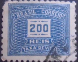 Selo postal do Brasil de 1919 Cifra Horizontal 200 U