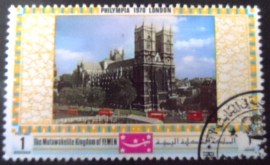 Selo postal da Reino do Iemen de 1970 Westminster-Abbey