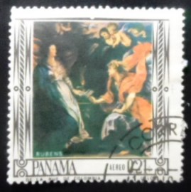 Selo postal do Panamá de 1966 Annunciation Peter Paul Rubens