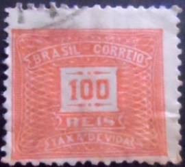 Selo postal do Brasil de 1929 Tipo Cifra ABN Horizontal 100