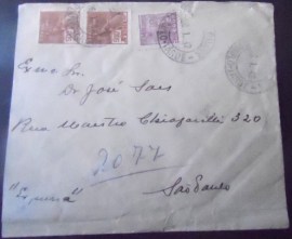 Envelope circulado em 1942 Araraquara x São Paulo