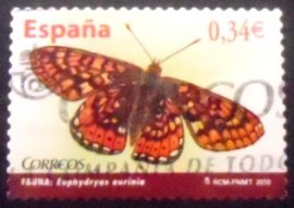 Selo postal da Espanha de 2010 Marsh Fritillary