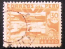 Selo postal do Peru de 1938 Dam Ica River
