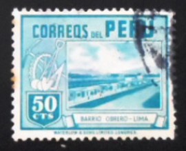 Selo postal do Peru de 1945 Worker’s Houses