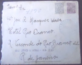 Envelope circulado em 1943 entre Araraquara x Rio de Janeiro