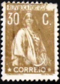 Selo postal de Portugal de 1921 Ceres 30c - 288 U