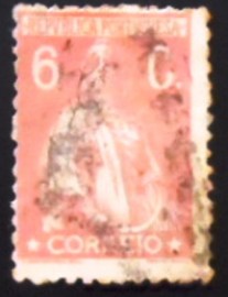 Selo postal de Portugal de 1920 Ceres 6