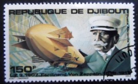 Selo postal de Djibouti de 1980 Ferdinand Von Zeppelin