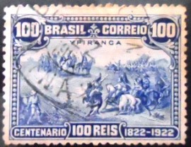 Selo postal comemortivo do Brasil de 1922  C 14 U